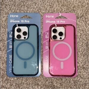 iHome VeloCase for iPhone 15 Pro - Teal and Magenta